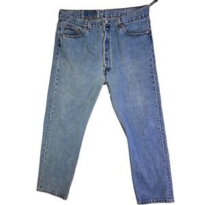 Levi's 501 Jeans 90's Mens Light Wash Button Fly Straight Leg‎ Denim Pants 40x30